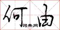 何由怎么写好看，何由书法图片