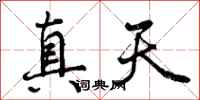 真天怎么写好看,真天书法图片