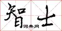 智士怎么写好看,智士书法图片