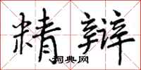 精辩怎么写好看，精辩书法图片