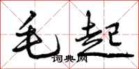 毛起怎么写好看，毛起书法图片