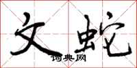 文蛇怎么写好看，文蛇书法图片