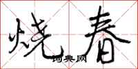 烧春怎么写好看,烧春书法图片