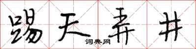 段相林踢天弄井行书怎么写