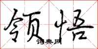 领悟怎么写好看,领悟书法图片