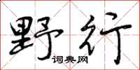 野行怎么写好看，野行书法图片