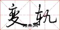 变轨怎么写好看，变轨书法图片
