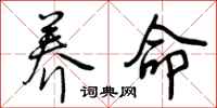 养命怎么写好看,养命书法图片