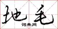 地毛怎么写好看，地毛书法图片