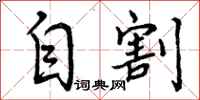 自割怎么写好看，自割书法图片
