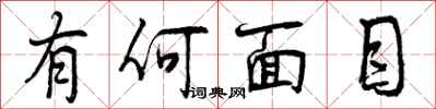 有何面目怎么写好看，有何面目书法图片