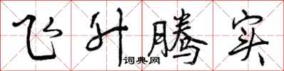 飞升腾实怎么写好看，飞升腾实书法图片