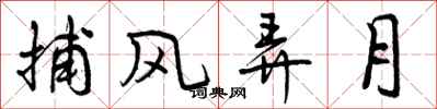 捕风弄月怎么写好看，捕风弄月书法图片