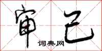 审己怎么写好看，审己书法图片