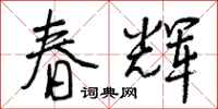 春辉怎么写好看,春辉书法图片
