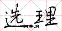 选理怎么写好看，选理书法图片