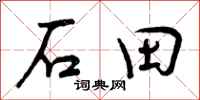 石田怎么写好看，石田书法图片