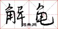 解龟怎么写好看，解龟书法图片