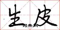 生皮怎么写好看，生皮书法图片