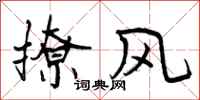 撩风怎么写好看,撩风书法图片