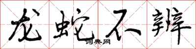 龙蛇不辨怎么写好看，龙蛇不辨书法图片