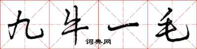 九牛一毛怎么写好看，九牛一毛书法图片