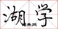 湖学怎么写好看,湖学书法图片