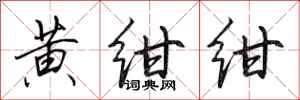 田英章黄绀绀行书怎么写