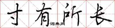 寸有所长怎么写好看，寸有所长书法图片
