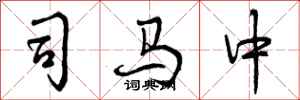 司马中怎么写好看，司马中书法图片