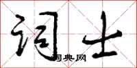 词士怎么写好看，词士书法图片