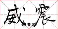 威震怎么写好看,威震书法图片
