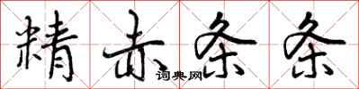 精赤条条怎么写好看，精赤条条书法图片