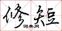 修短怎么写好看,修短书法图片