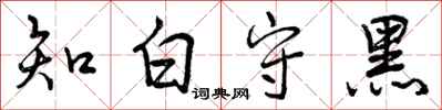 知白守黑怎么写好看,知白守黑书法图片