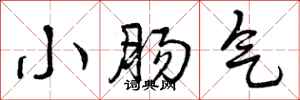 小肠气怎么写好看,小肠气书法图片
