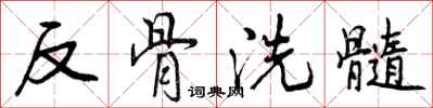 反骨洗髓怎么写好看，反骨洗髓书法图片