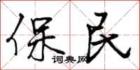 保民怎么写好看,保民书法图片