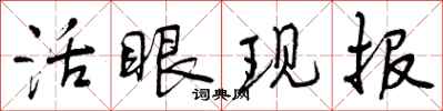 活眼现报怎么写好看,活眼现报书法图片