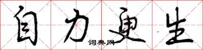 自力更生怎么写好看,自力更生书法图片