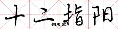 十二指阳怎么写好看,十二指阳书法图片