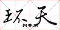 环天怎么写好看,环天书法图片