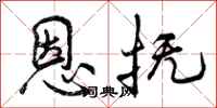恩抚怎么写好看,恩抚书法图片