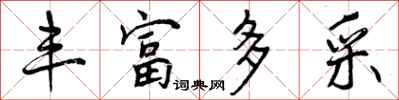 丰富多采怎么写好看，丰富多采书法图片