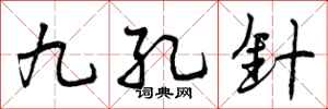 九孔针怎么写好看，九孔针书法图片