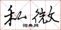 私微怎么写好看，私微书法图片
