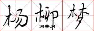 杨柳梦怎么写好看,杨柳梦书法图片