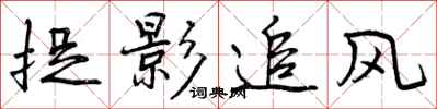 捉影追风怎么写好看，捉影追风书法图片
