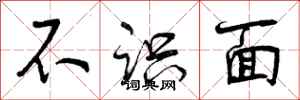 不识面怎么写好看,不识面书法图片
