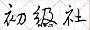初级社怎么写好看，初级社书法图片